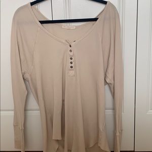 Tan long sleeve Henley